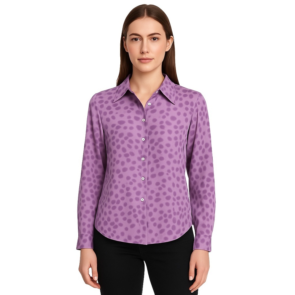 JONATHAN MARTIN STUDIO Purple ButtonUp Long Sleeve Blouse Womens Small